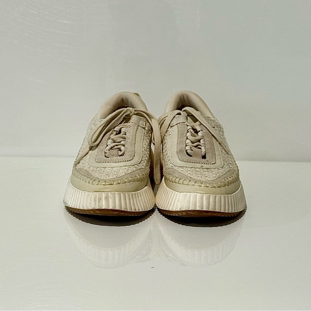 Dolce Vita Cream Platform Sneakers with Suede Texture